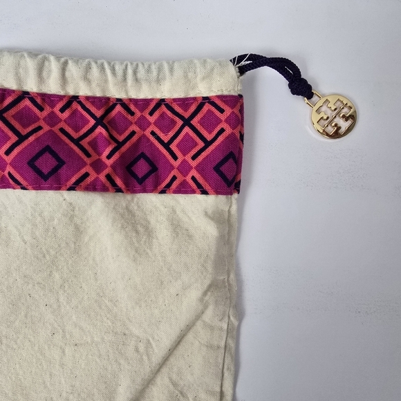 Tory‎ Burch Dust Bag 19×20 Cream Pink Purple Drawstring Protective - Picture 3 of 10